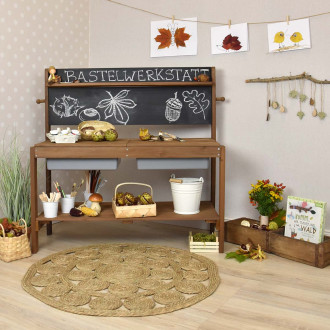 Meppi mud kitchen Little gardener with blackboard, brown