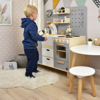 Meppi Copenhagen Wooden Pretend Play Toy Kitchen - grey