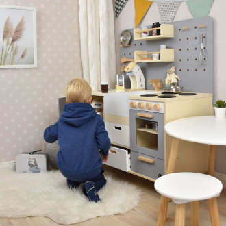 Meppi Copenhagen Wooden Pretend Play Toy Kitchen - grey