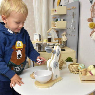 Meppi Zestaw – mikser i akcesoria z drewna – sprzęt domowy do kuchni dziecięcej