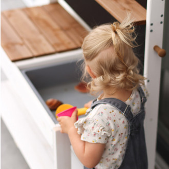 Meppi mud kitchen Little gardener, white - brown