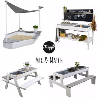 Meppi cocina de barro Pequeño Jardinero Flexi - gris blanco