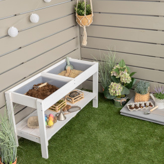 Meppi extensión para cocina de barro pequeño jardinero - gris blanco