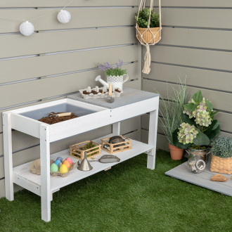 Meppi extensión para cocina de barro pequeño jardinero - gris blanco