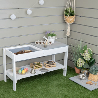 Meppi rallonge pour cuisine en terre petit jardinier - gris / blanc