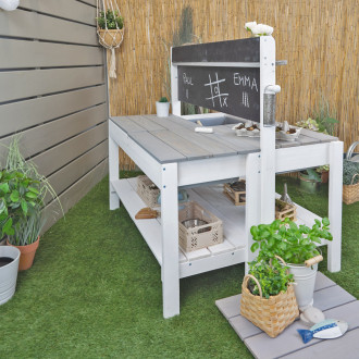 Meppi mud kitchen Little Gardener Flexi - white / grey