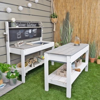 Meppi cocina de barro Pequeño Jardinero Flexi - gris blanco