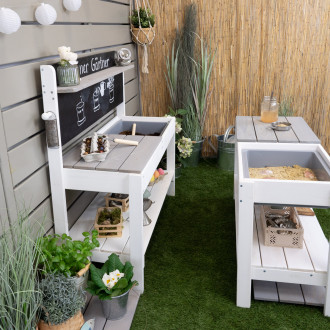 Meppi cocina de barro Pequeño Jardinero Flexi - gris blanco