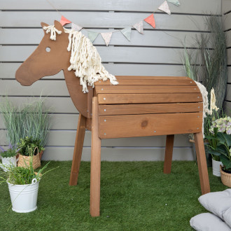 Meppi cavallo in legno per giardino