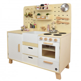 Meppi Cocina infantil Copenhagen, blanco / naturaleza