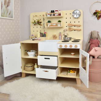 Meppi Cocina infantil Copenhagen, blanco / naturaleza