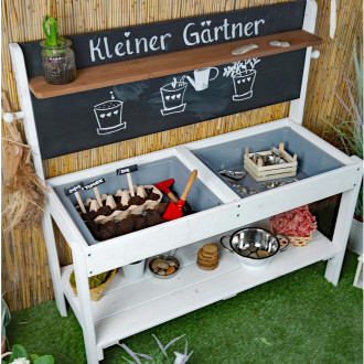 Meppi mud kitchen Little gardener, white - brown