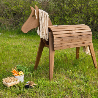 Meppi caballo de madera para el jardín