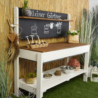 Meppi mud kitchen Little gardener, white - brown