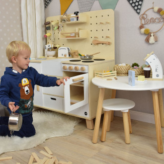 Meppi Cocina infantil Copenhagen, blanco / naturaleza