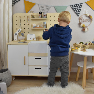 Meppi Cucina per bambini Copenhagen, bianco / natura