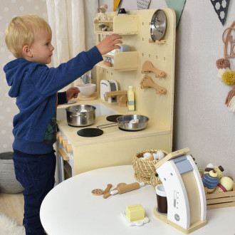 Meppi Cocina infantil Copenhagen, blanco / naturaleza