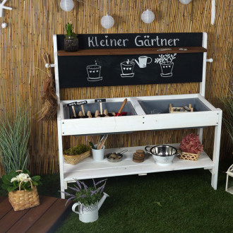 Meppi mud kitchen Little gardener, white - brown