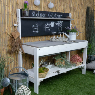 Meppi mud kitchen Little gardener, white - grey