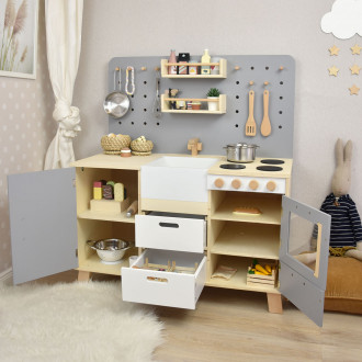 Meppi Copenhagen Wooden Pretend Play Toy Kitchen - grey