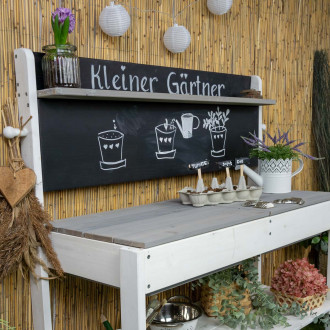 Meppi mud kitchen Little gardener, white - grey