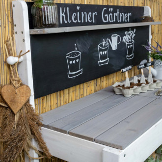 Meppi mud kitchen Little gardener, white - grey