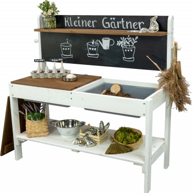 Meppi mud kitchen Little gardener, white - brown